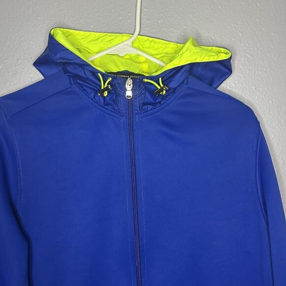 Ralph Lauren Golf Royal Blue and Neon Yellow Full Zip Hooded Jacket Size XL - Picture 2 of 11